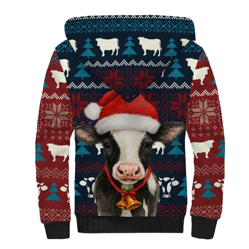 Lovely Cow Christmas Sherpa Hoodie Xmas Holiday Patterns - Wonder Print Shop