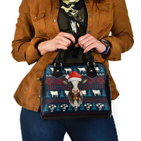 Lovely Cow Christmas Shoulder Handbag Xmas Holiday Patterns - Wonder Print Shop