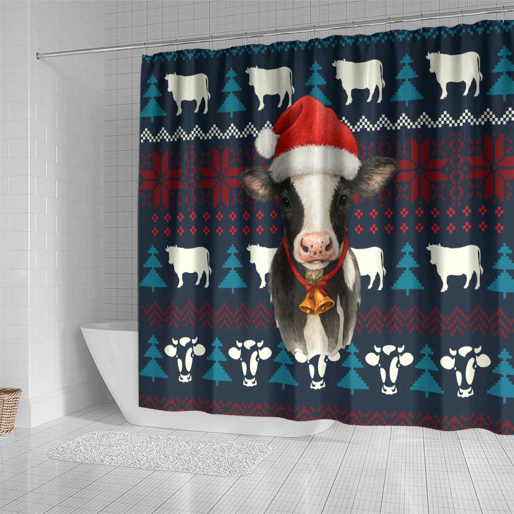 Lovely Cow Christmas Shower Curtain Xmas Holiday Patterns - Wonder Print Shop