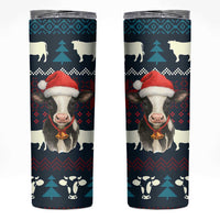 Lovely Cow Christmas Skinny Tumbler Xmas Holiday Patterns - Wonder Print Shop