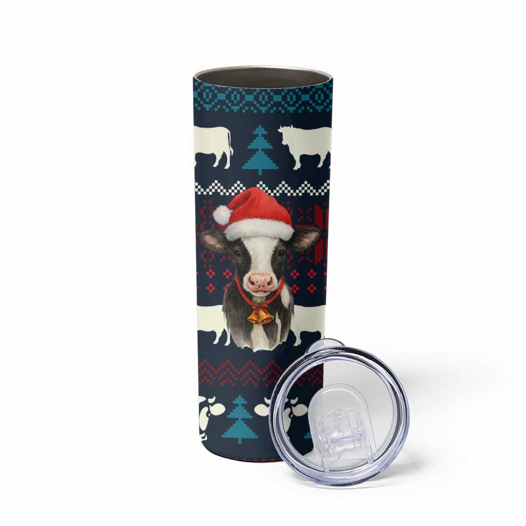 Lovely Cow Christmas Skinny Tumbler Xmas Holiday Patterns - Wonder Print Shop
