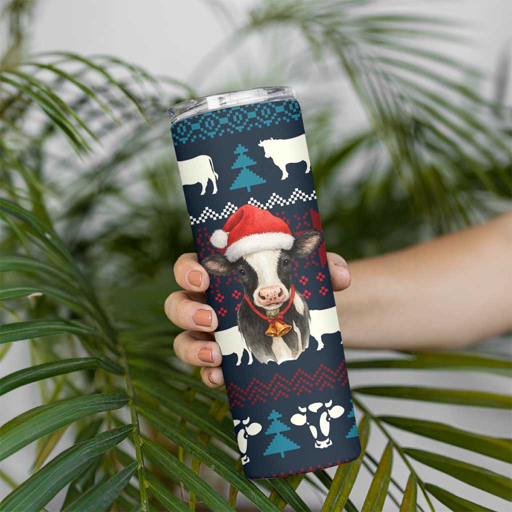 Lovely Cow Christmas Skinny Tumbler Xmas Holiday Patterns - Wonder Print Shop