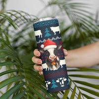 Lovely Cow Christmas Skinny Tumbler Xmas Holiday Patterns - Wonder Print Shop
