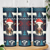 Lovely Cow Christmas Skinny Tumbler Xmas Holiday Patterns - Wonder Print Shop