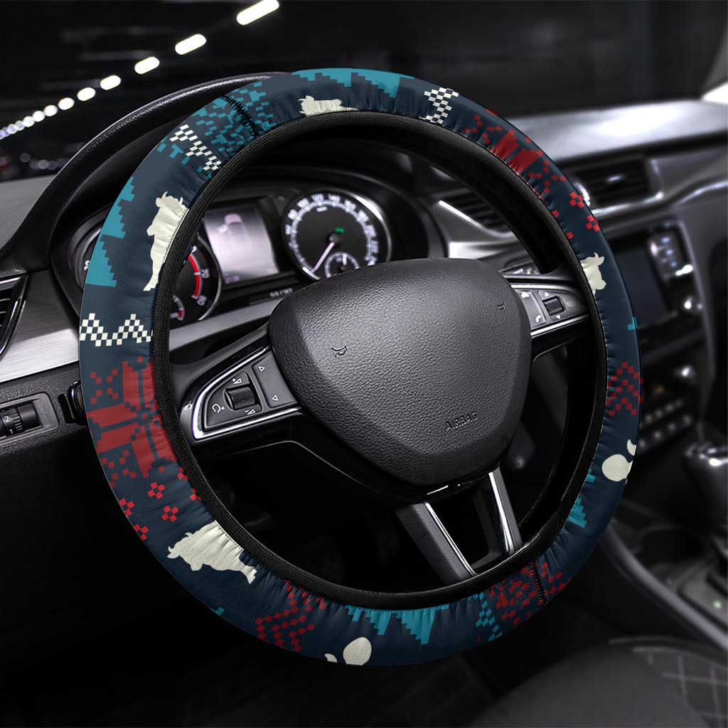 Lovely Cow Christmas Steering Wheel Cover Xmas Holiday Patterns - Wonder Print Shop