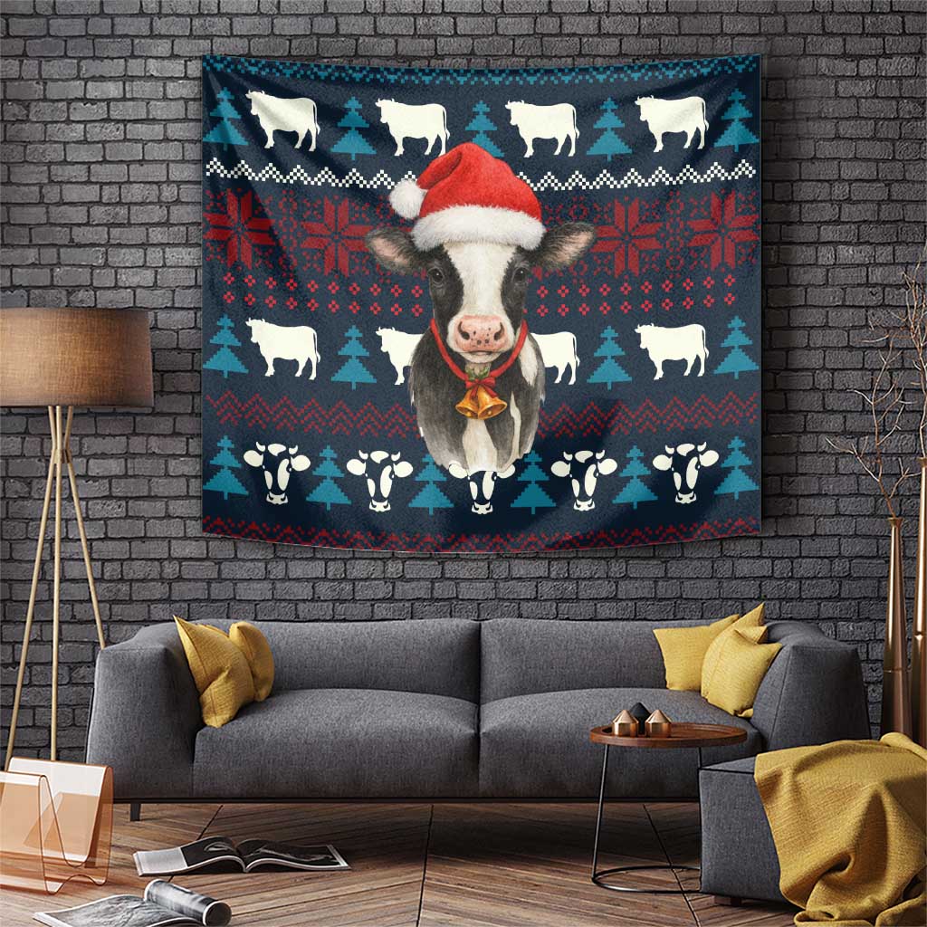 Lovely Cow Christmas Tapestry Xmas Holiday Patterns - Wonder Print Shop