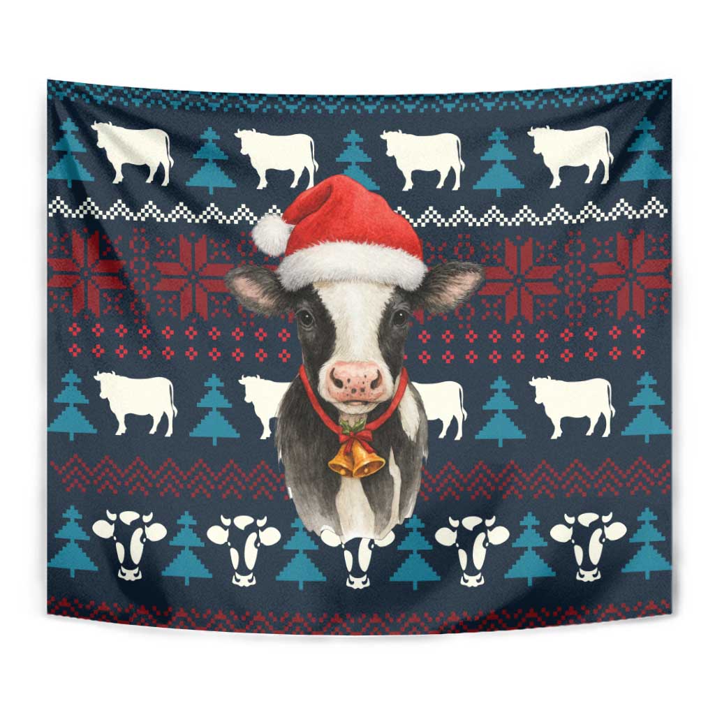 Lovely Cow Christmas Tapestry Xmas Holiday Patterns - Wonder Print Shop