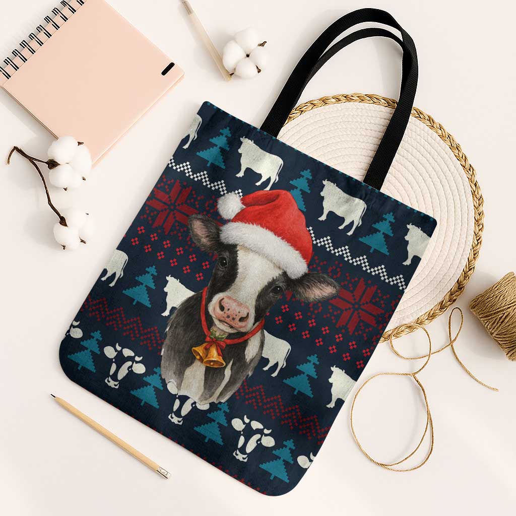 Lovely Cow Christmas Tote Bag Xmas Holiday Patterns - Wonder Print Shop