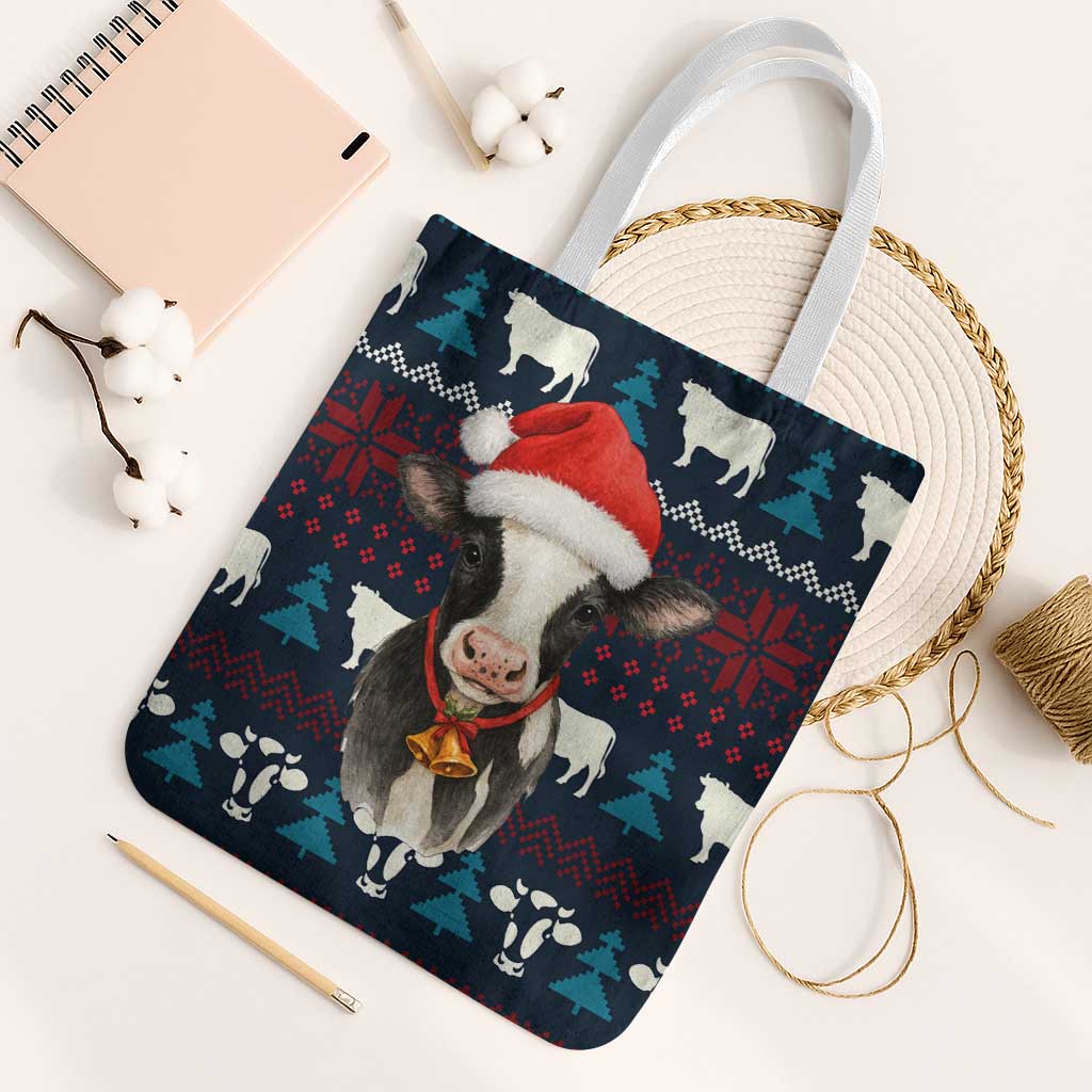 Lovely Cow Christmas Tote Bag Xmas Holiday Patterns - Wonder Print Shop