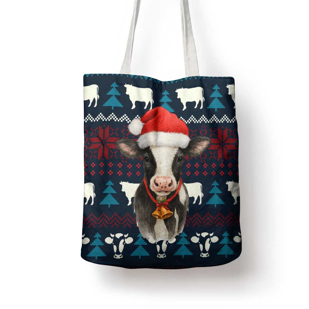 Lovely Cow Christmas Tote Bag Xmas Holiday Patterns - Wonder Print Shop