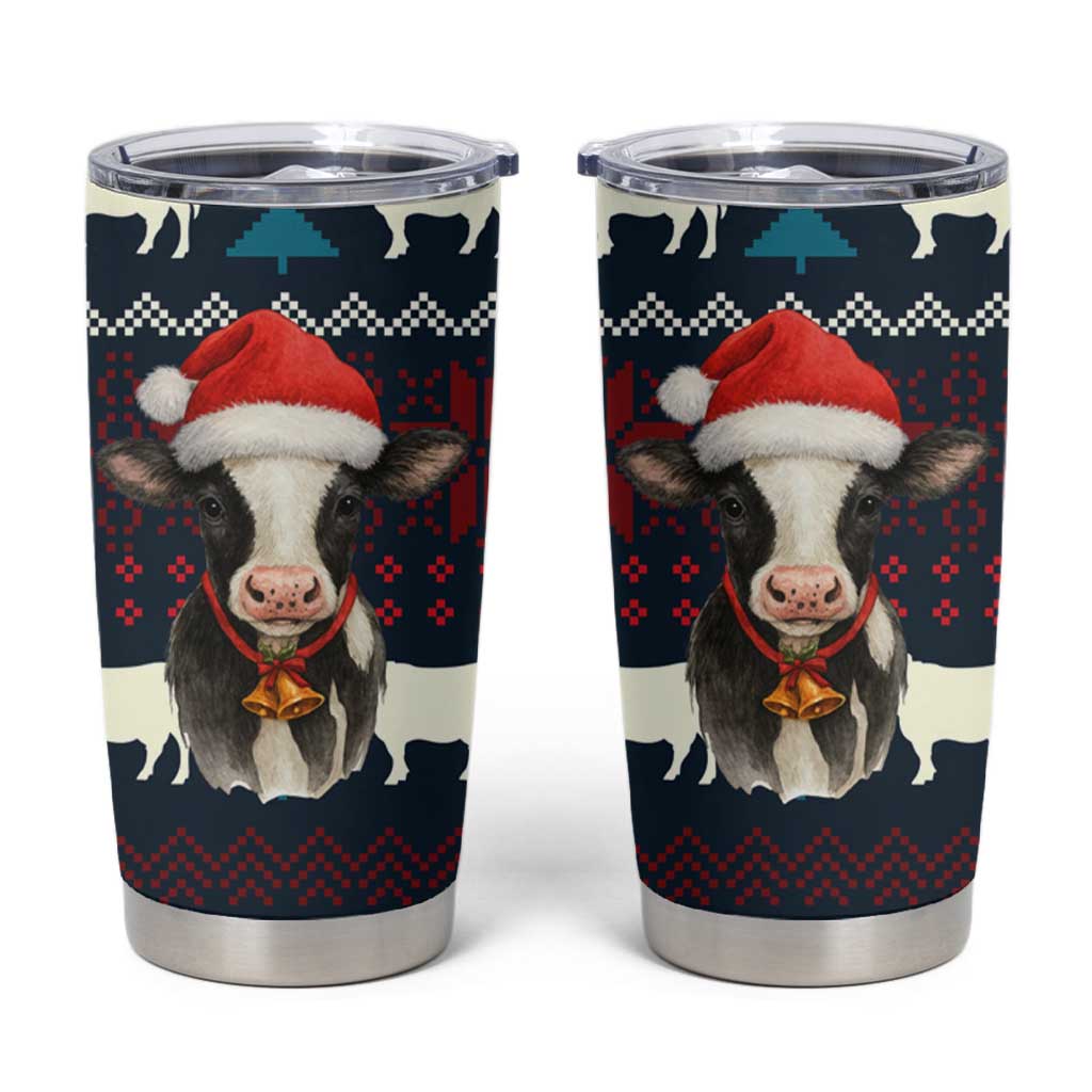 Lovely Cow Christmas Tumbler Cup Xmas Holiday Patterns - Wonder Print Shop