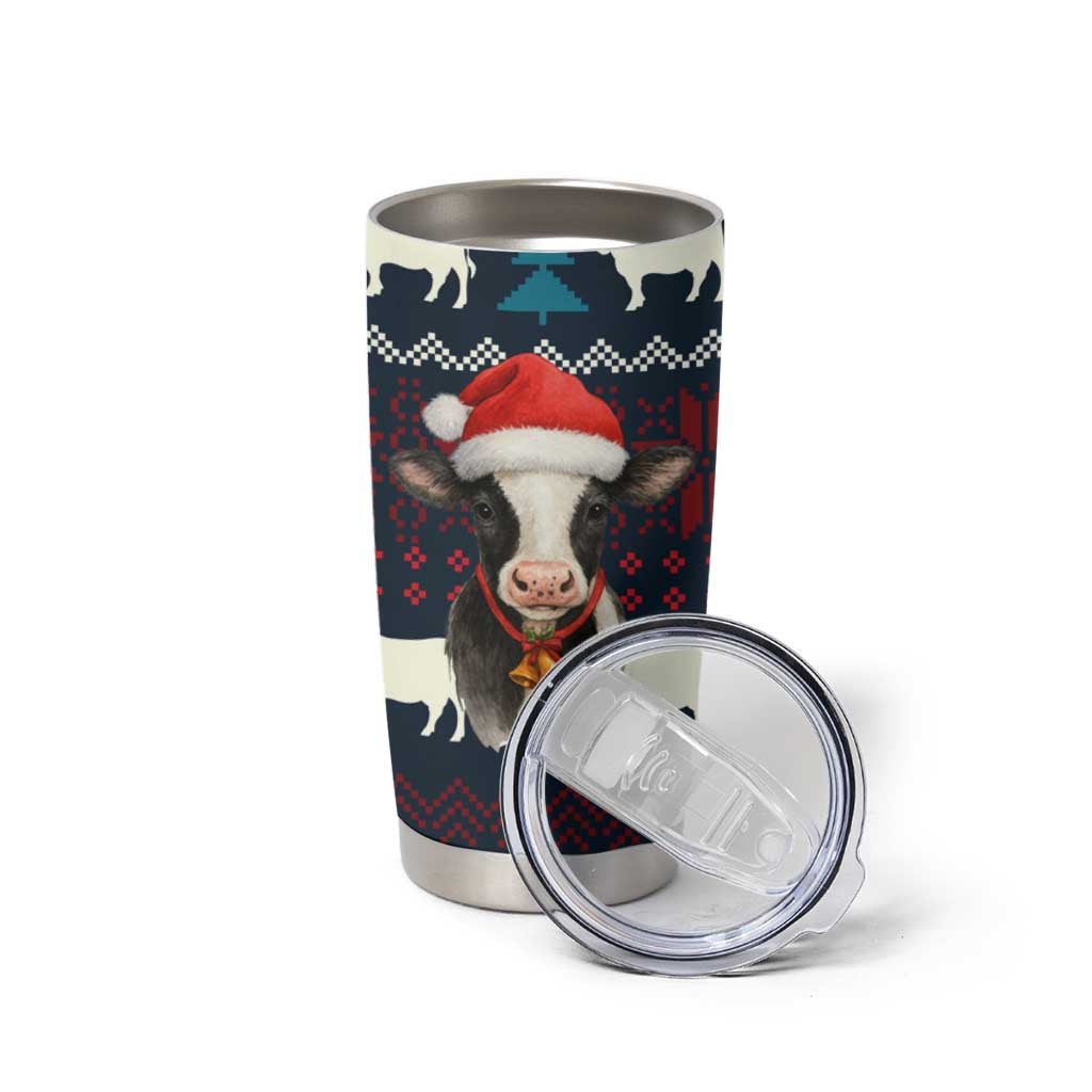 Lovely Cow Christmas Tumbler Cup Xmas Holiday Patterns - Wonder Print Shop