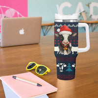 Lovely Cow Christmas Tumbler With Handle Xmas Holiday Patterns - Wonder Print Shop