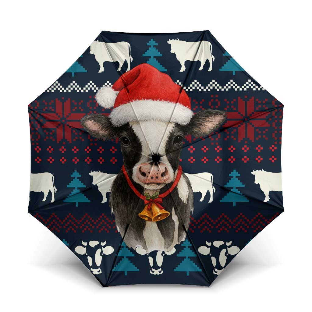 Lovely Cow Christmas Umbrella Xmas Holiday Patterns - Wonder Print Shop