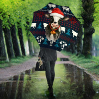 Lovely Cow Christmas Umbrella Xmas Holiday Patterns - Wonder Print Shop