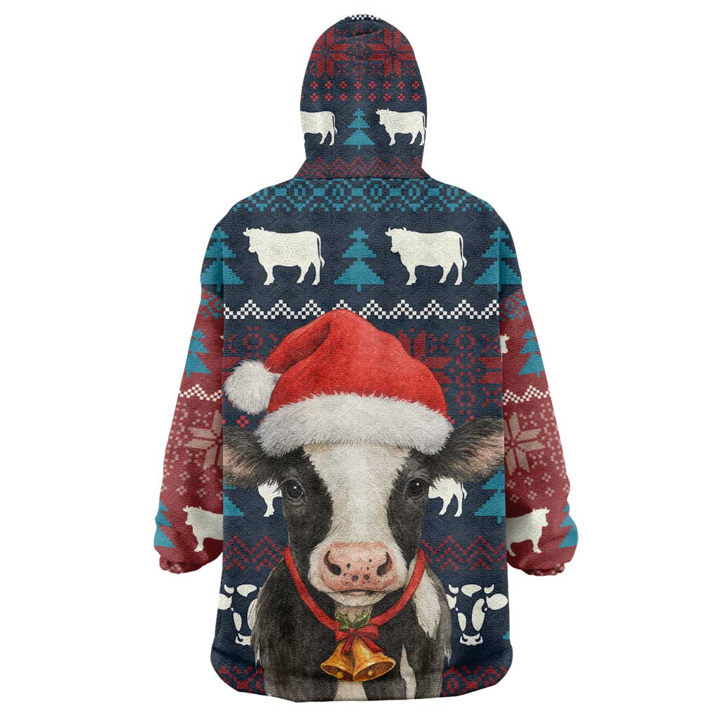 Lovely Cow Christmas Wearable Blanket Hoodie Xmas Holiday Patterns - Wonder Print Shop