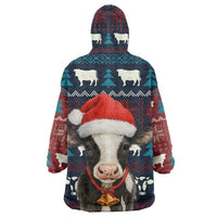 Lovely Cow Christmas Wearable Blanket Hoodie Xmas Holiday Patterns - Wonder Print Shop