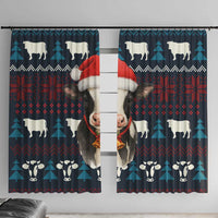 Lovely Cow Christmas Window Curtain Xmas Holiday Patterns - undefined