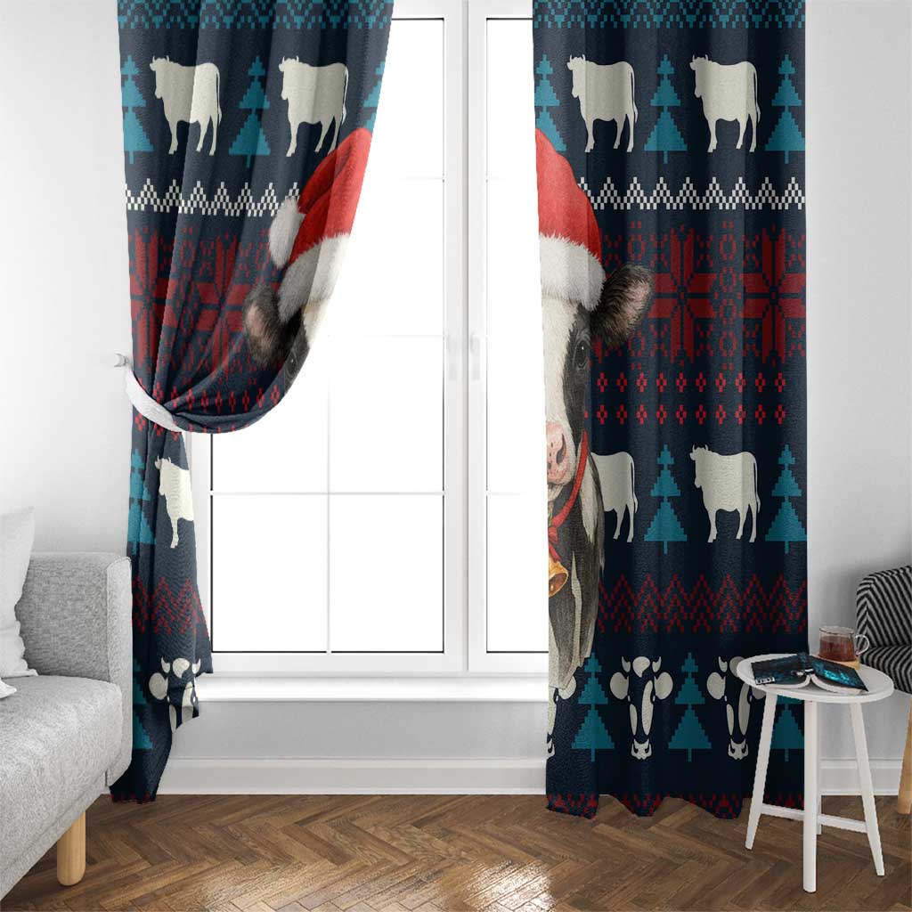 Lovely Cow Christmas Window Curtain Xmas Holiday Patterns - undefined