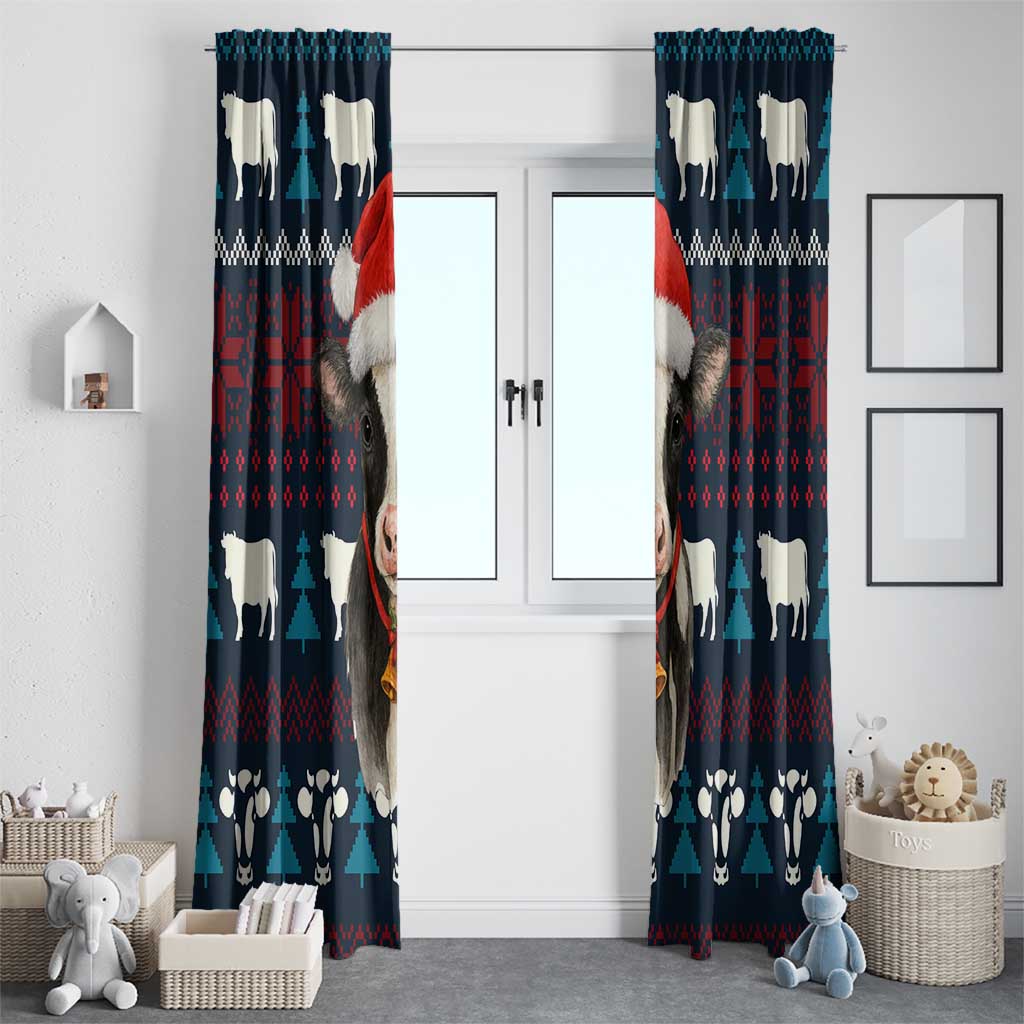 Lovely Cow Christmas Window Curtain Xmas Holiday Patterns - undefined