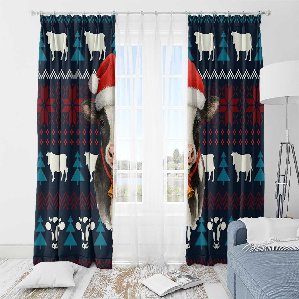 Lovely Cow Christmas Window Curtain Xmas Holiday Patterns - undefined