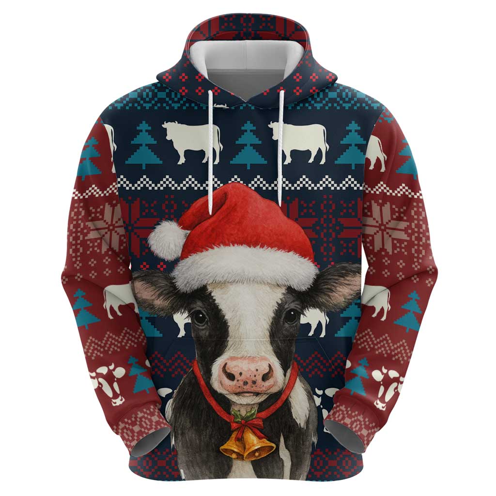 Lovely Cow Christmas Zip Hoodie Xmas Holiday Patterns - Wonder Print Shop