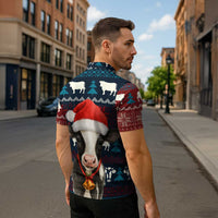 Lovely Cow Christmas Zipper Polo Shirt Xmas Holiday Patterns - Wonder Print Shop