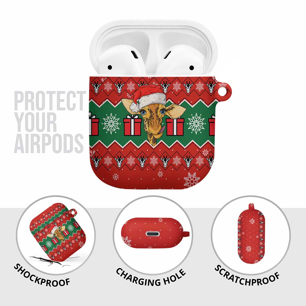 Lovely Giraffe Christmas AirPods Case Xmas Holiday Patterns - Wonder Print Shop