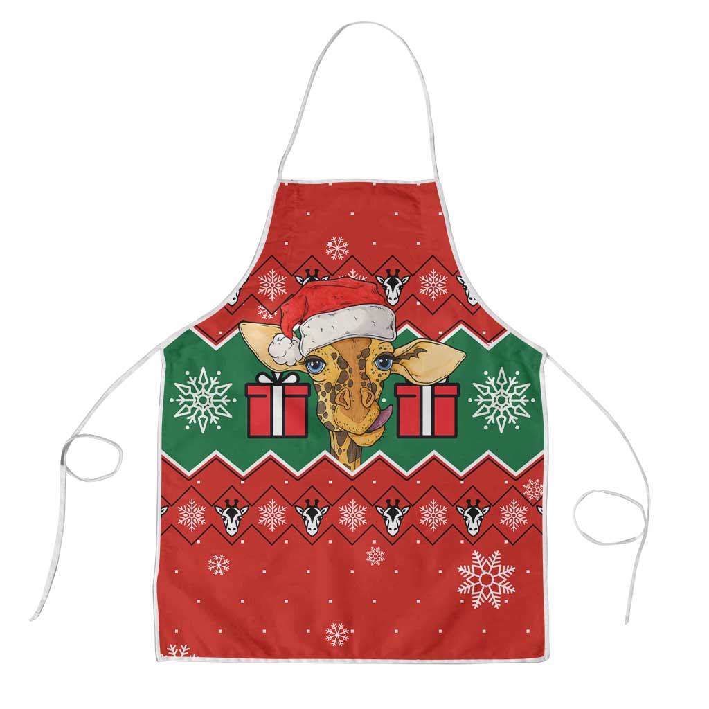 Lovely Giraffe Christmas Apron Xmas Holiday Patterns - Wonder Print Shop