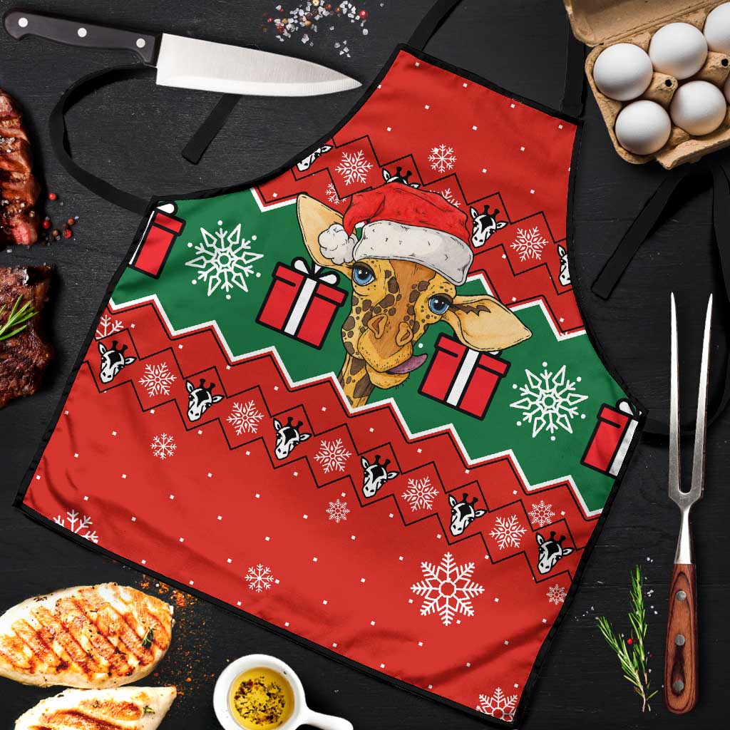 Lovely Giraffe Christmas Apron Xmas Holiday Patterns - Wonder Print Shop