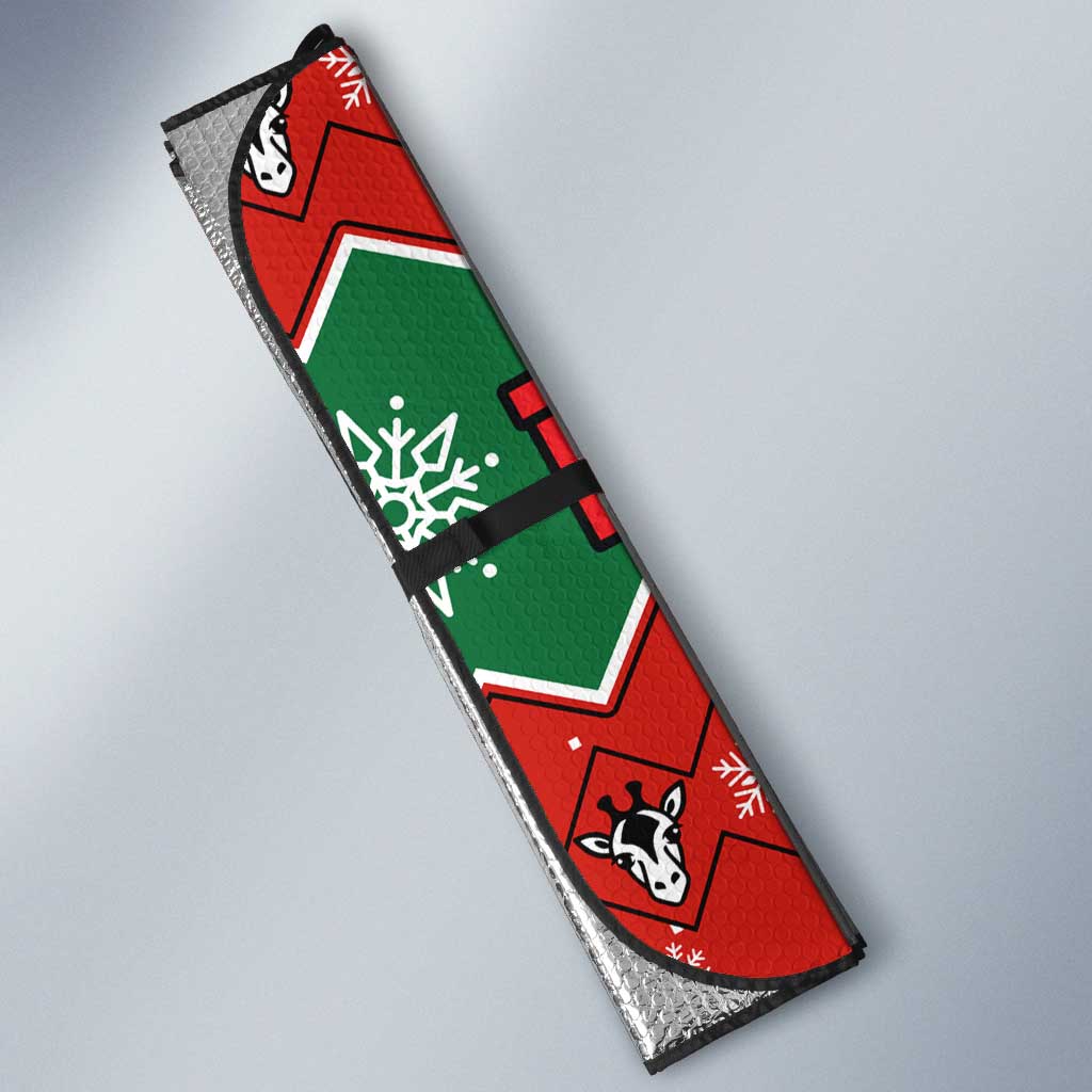 Lovely Giraffe Christmas Auto Sun Shade Xmas Holiday Patterns - Wonder Print Shop