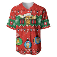 Lovely Giraffe Christmas Baseball Jersey Xmas Holiday Patterns - Wonder Print Shop