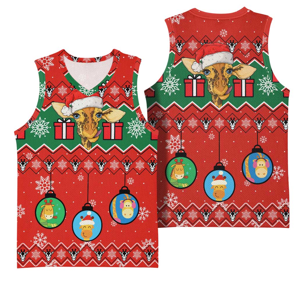 Lovely Giraffe Christmas Basketball Jersey Xmas Holiday Patterns - Wonder Print Shop