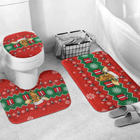 Lovely Giraffe Christmas Bathroom Set Xmas Holiday Patterns - Wonder Print Shop