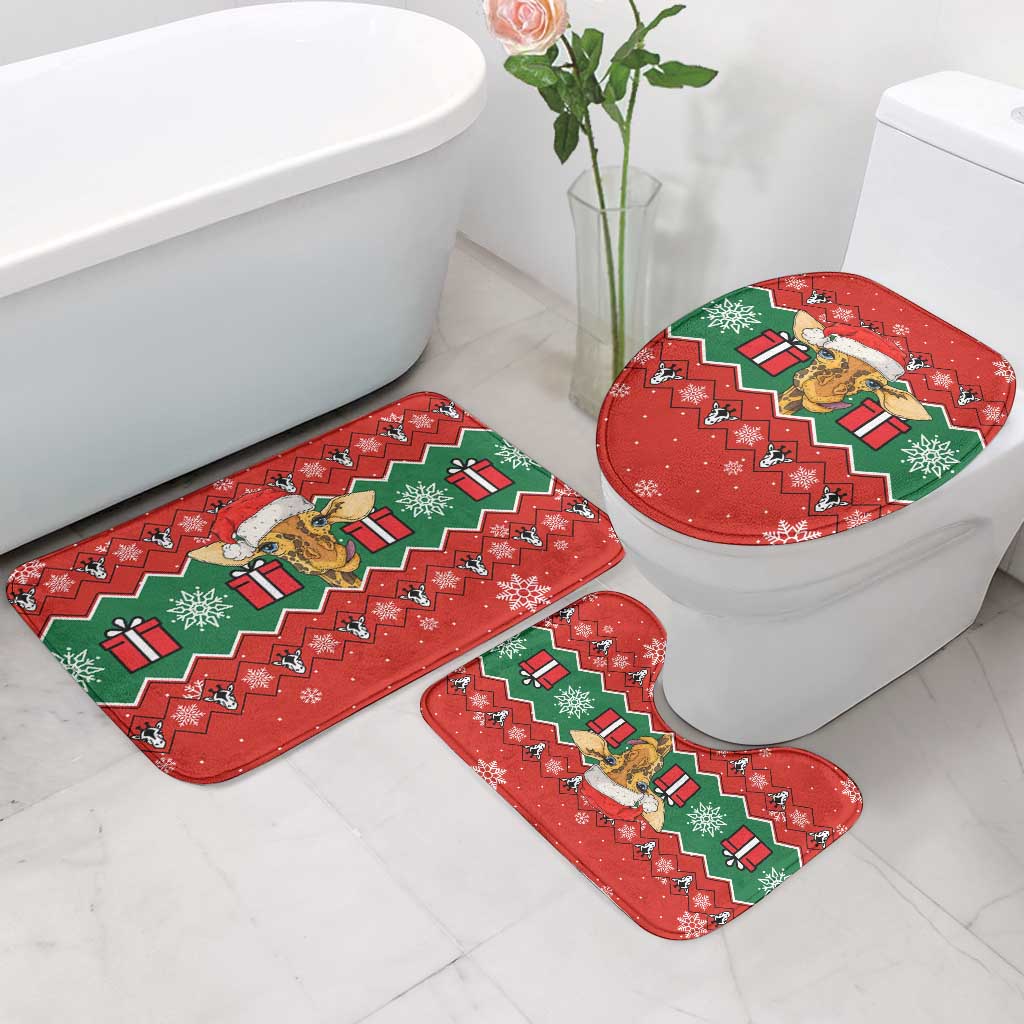 Lovely Giraffe Christmas Bathroom Set Xmas Holiday Patterns - Wonder Print Shop