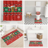 Lovely Giraffe Christmas Bathroom Set Xmas Holiday Patterns - Wonder Print Shop