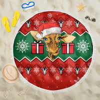 Lovely Giraffe Christmas Beach Blanket Xmas Holiday Patterns - Wonder Print Shop