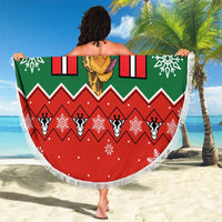 Lovely Giraffe Christmas Beach Blanket Xmas Holiday Patterns - Wonder Print Shop