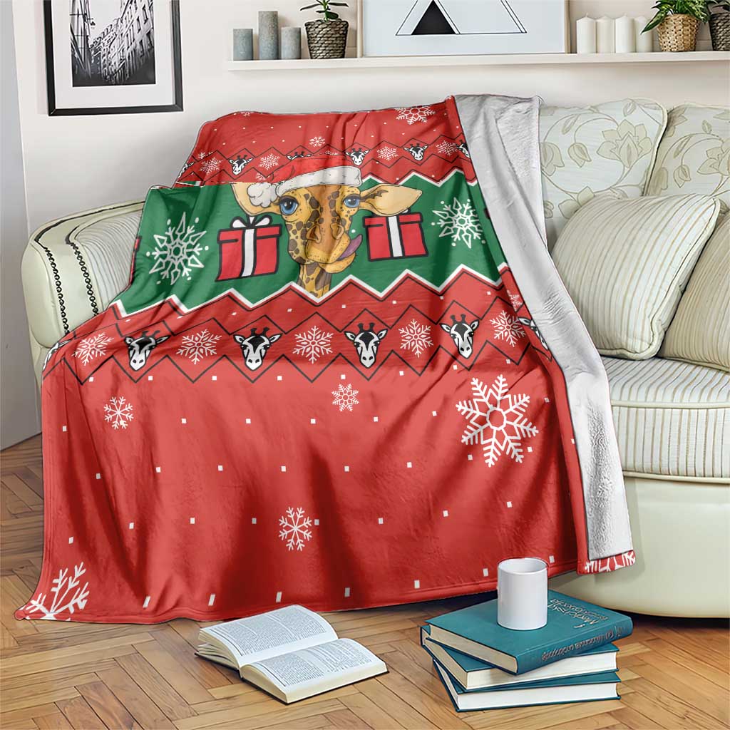 Lovely Giraffe Christmas Blanket Xmas Holiday Patterns - Wonder Print Shop