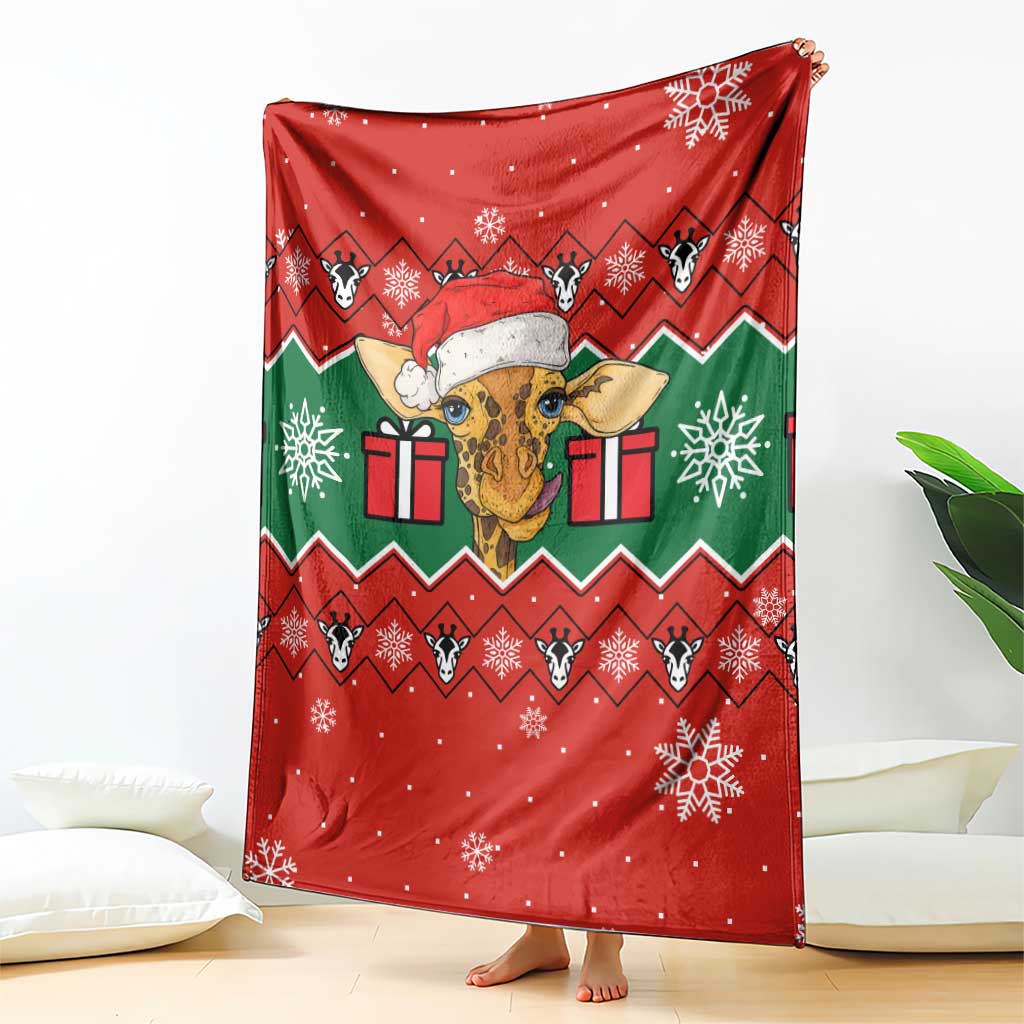 Lovely Giraffe Christmas Blanket Xmas Holiday Patterns - Wonder Print Shop