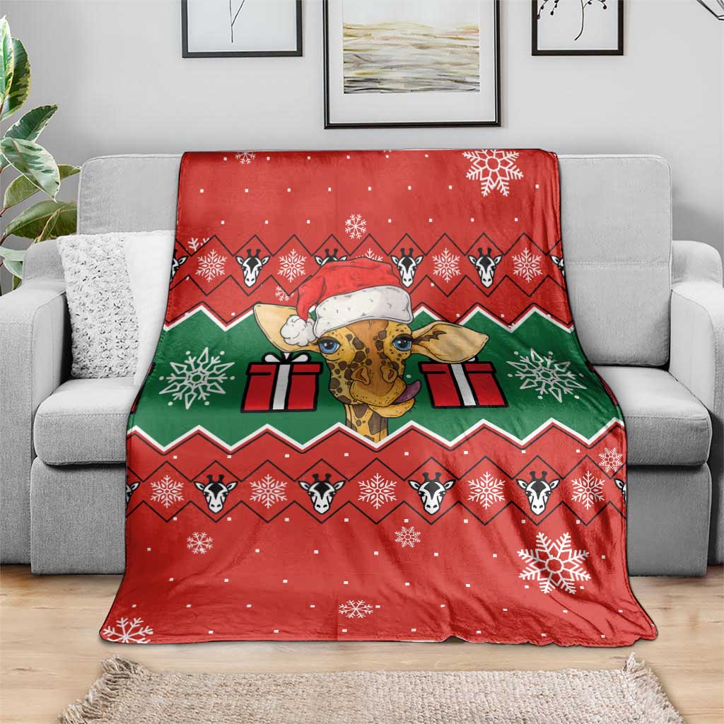 Lovely Giraffe Christmas Blanket Xmas Holiday Patterns - Wonder Print Shop