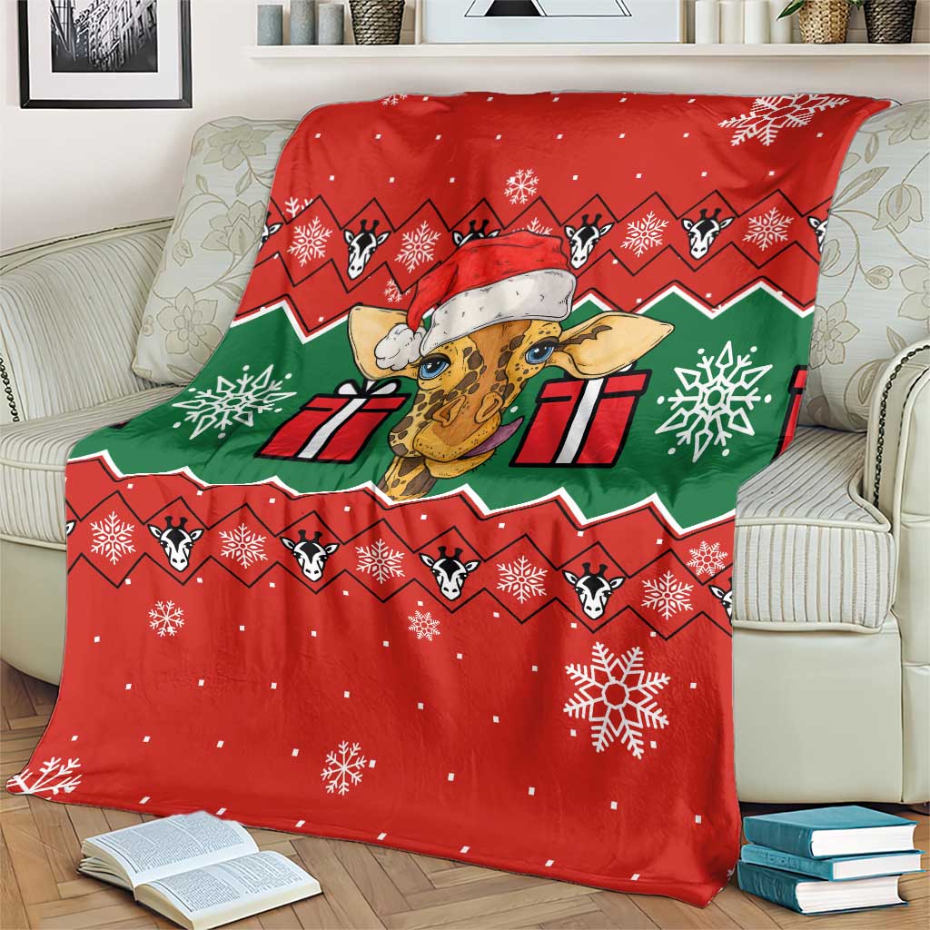 Lovely Giraffe Christmas Blanket Xmas Holiday Patterns - Wonder Print Shop