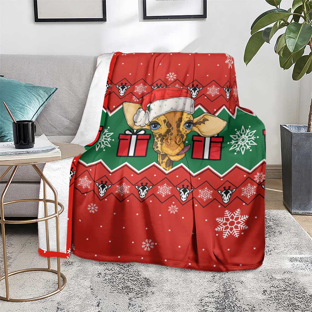 Lovely Giraffe Christmas Blanket Xmas Holiday Patterns - Wonder Print Shop