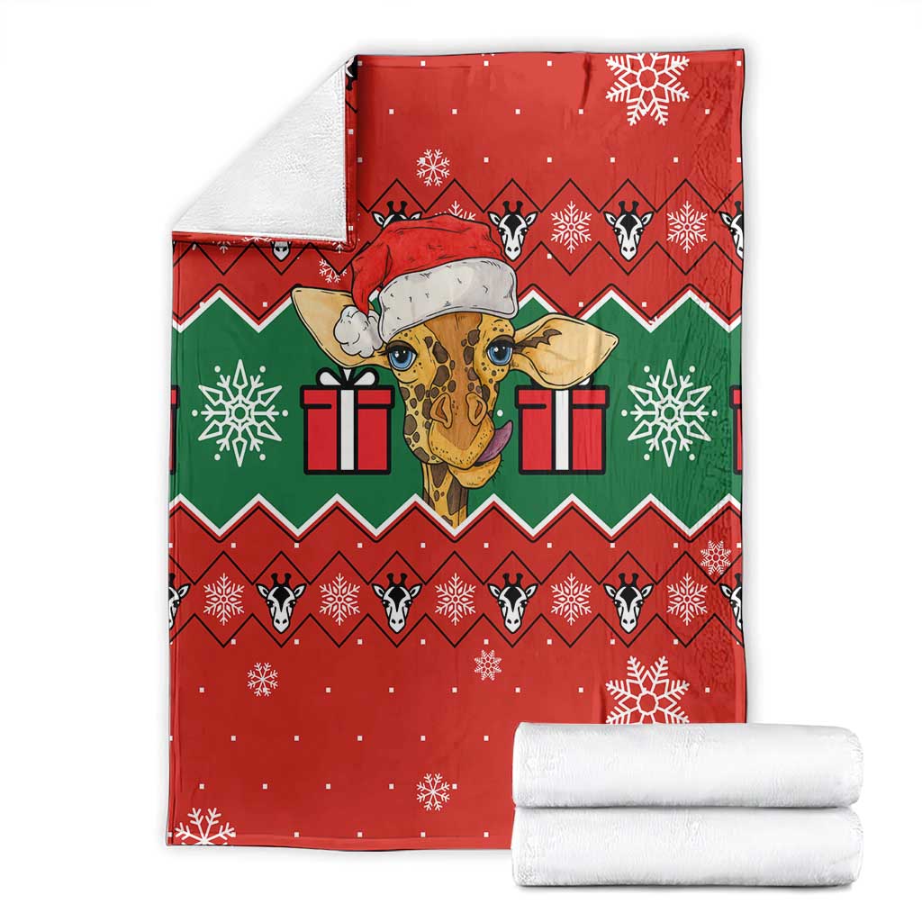 Lovely Giraffe Christmas Blanket Xmas Holiday Patterns - Wonder Print Shop