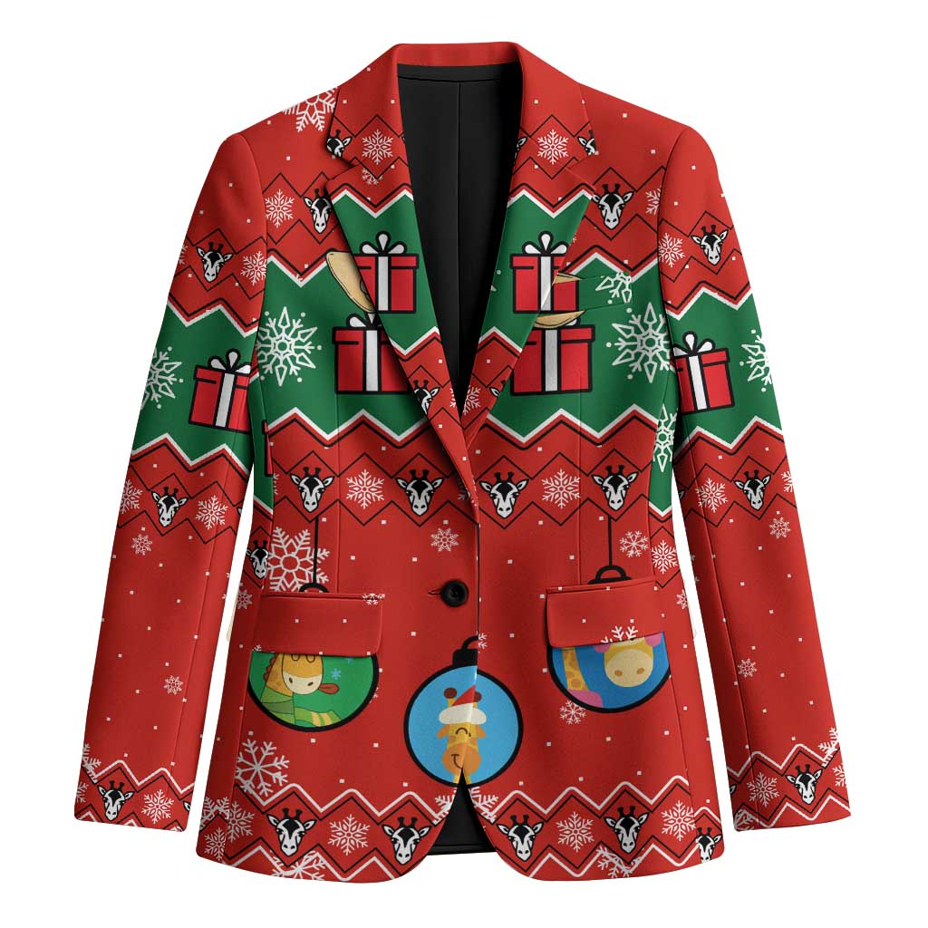 Lovely Giraffe Christmas Blazer Xmas Holiday Patterns - Wonder Print Shop