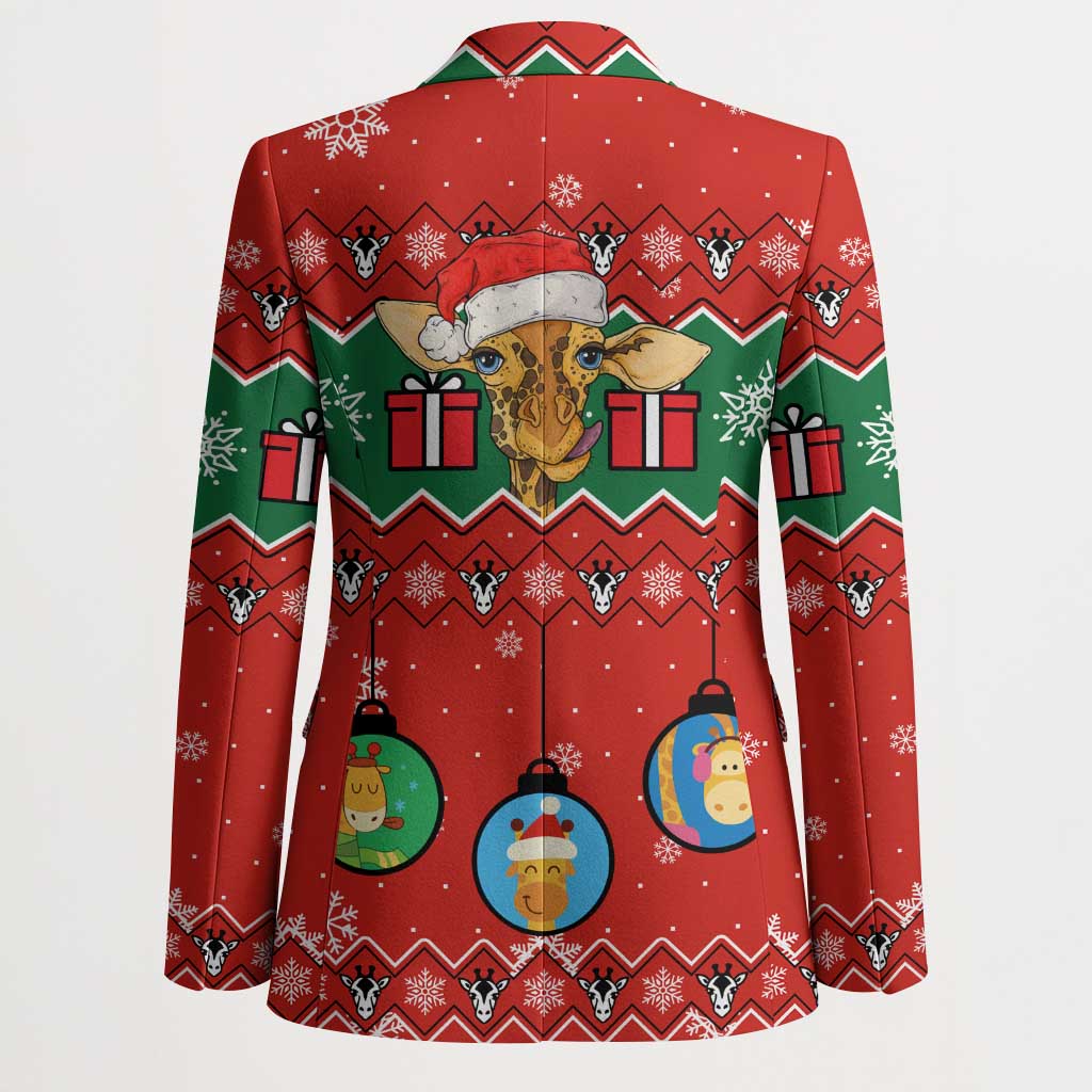 Lovely Giraffe Christmas Blazer Xmas Holiday Patterns - Wonder Print Shop