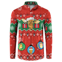 Lovely Giraffe Christmas Button Sweatshirt Xmas Holiday Patterns - Wonder Print Shop