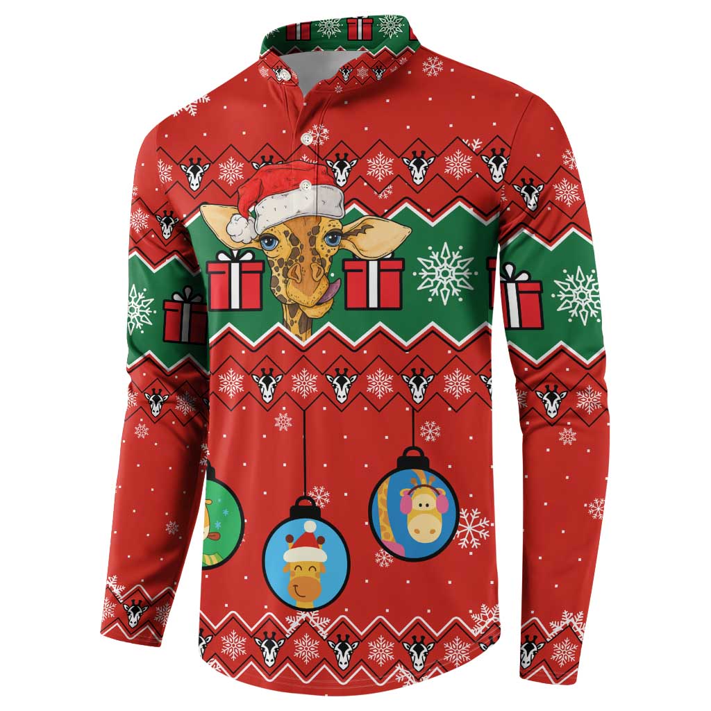 Lovely Giraffe Christmas Button Sweatshirt Xmas Holiday Patterns - Wonder Print Shop