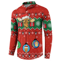 Lovely Giraffe Christmas Button Sweatshirt Xmas Holiday Patterns - Wonder Print Shop