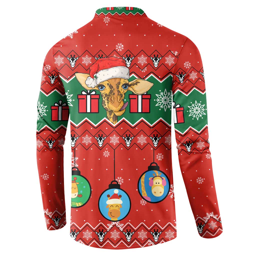 Lovely Giraffe Christmas Button Sweatshirt Xmas Holiday Patterns - Wonder Print Shop